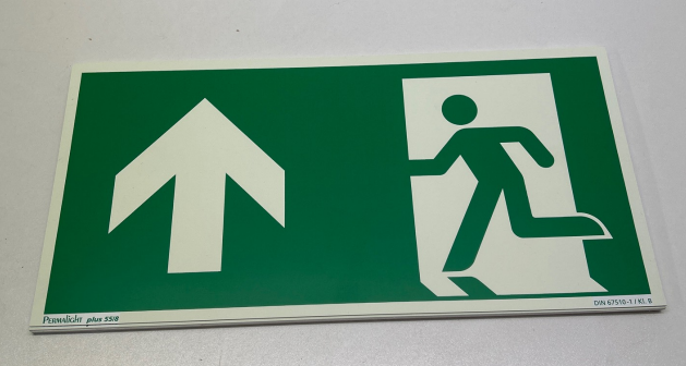 40/20 cm Rettungszeichen, Notausgang geradeaus langnachleuchtend - ASR1.3 DIN EN ISO 7010 | Kunststoff |  LL4131