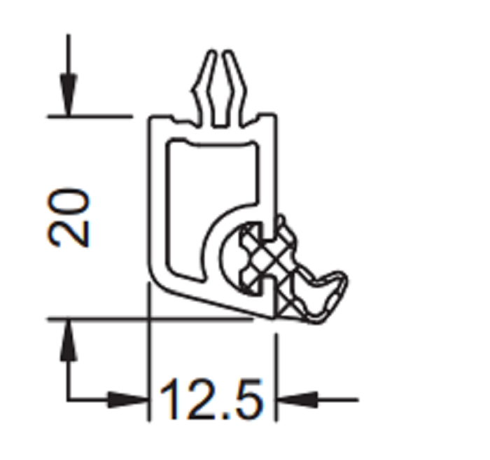 Anschl.-pr.12,5 ws_ 9051_000 (VE 6m) /RG152