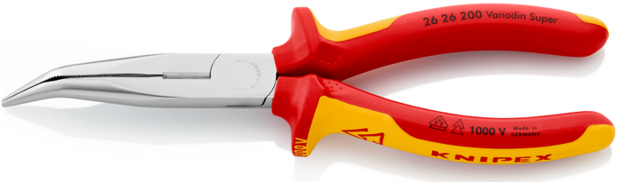 200 mm Knipex Flachrundzange mit Schneide /gebogene Form