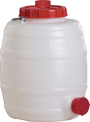 Fass 15l PE weiß 1 Tragebügel Einfüllöff
