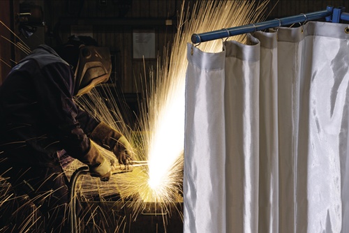 Schweißervorhang B1400xH1800mm grau JUTE