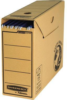 BANKERS BOX Archivbox Bankers Box® Earth Series 11,7x 26,5 x 32,2 cm (B x H x T) DIN A4 mit Archivdruck Karton 100 % recycelt braun