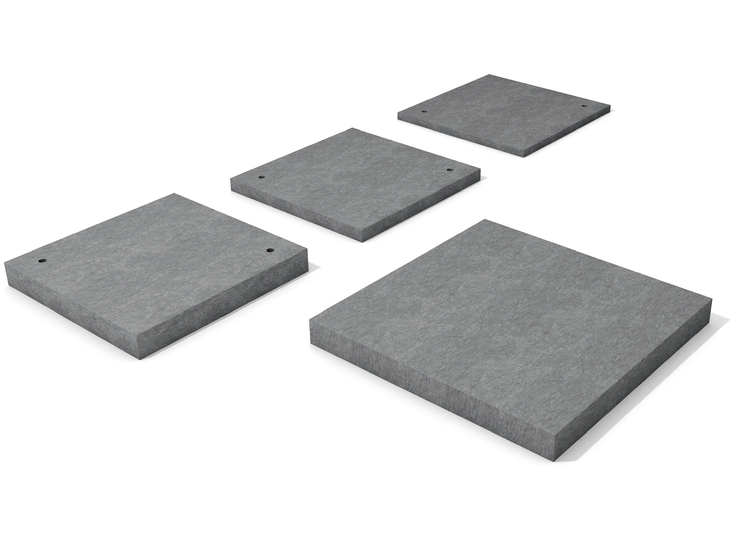 Gummiplatten 400x400x50 mit Löchern  (ST)