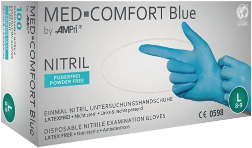 Einw.-Handsch.Med Comfort Blue Gr.L blau