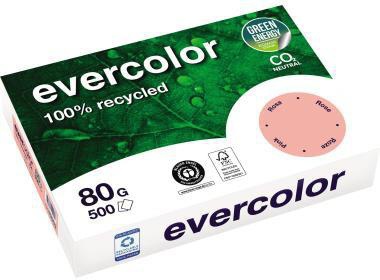 CLAIREFONTAINE Kopierpapier Clairefontaine evercolor DIN A4 80g/m² 100 % Altpapier rosa 500 Bl./Pack.