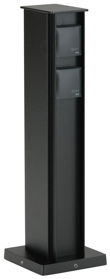 Steckdosensäule Metall schwarz 4 Steckdosen