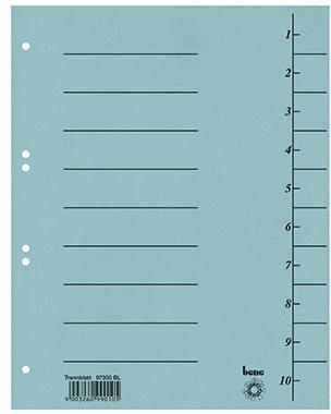 BENE Trennblatt Bene DIN A4 Karton blau 100 St./Pack. Bene DIN A4 Karton blau 100 St./Pack.