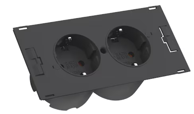 Einbausteckdose EST-4 I Schwarz