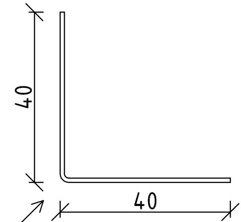40/40 mm Anschlußwinkel | Länge: 206 cm