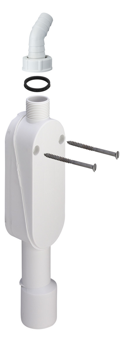 AP-Wäschegerätesiphon DN 40/50 für Wandmontage, Abgang senkrecht