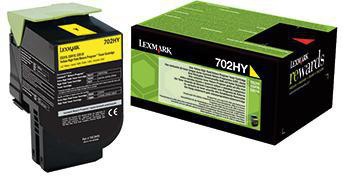 LEXMARK Toner Lexmark Originalzubehör 702HY ca. 3.000 Seiten gelb