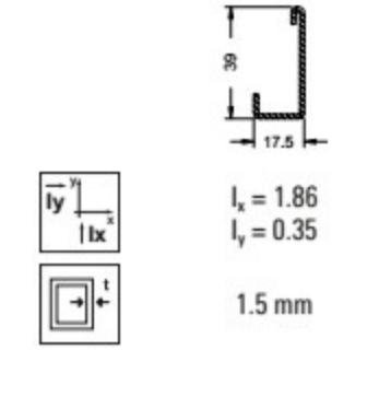 20272300 Stahlprofil 17,6/39/1,5 (6 m) I RG 126
