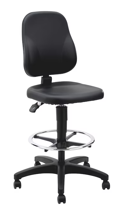 Arbeitshochstuhl BASIC mit Sitz-Stopp-Rollen