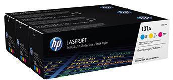 HP Toner HP Originalzubehör 131A ca. 3 x 1.800 Seiten cyan magenta gelb 3 St./Pack.