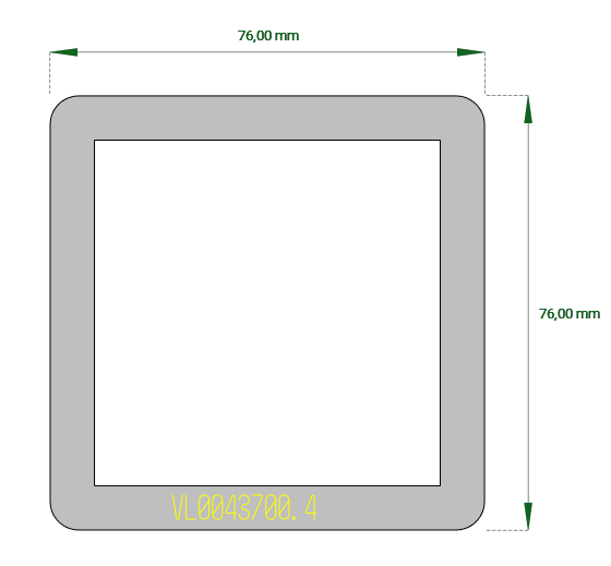 Flachlaserteil Freiform 76/76 mm