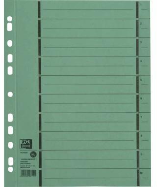 OXFORD Trennblatt Oxford DIN A4 Manilakarton grün 100 St./Pack.