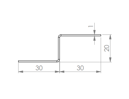 Kantblech Z, L=1000mm