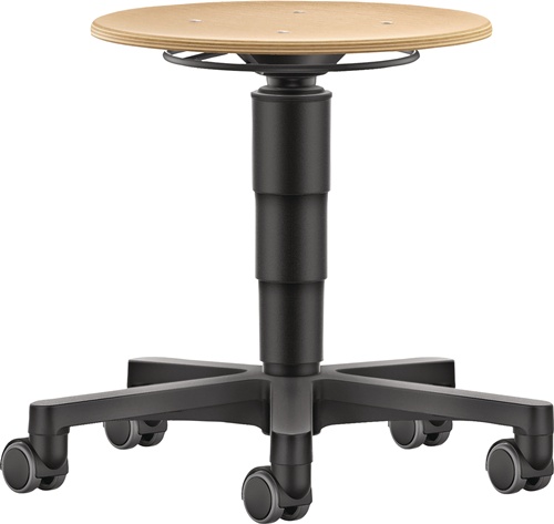 Drehhocker Rl.Buche natur Sitz-H.450-650