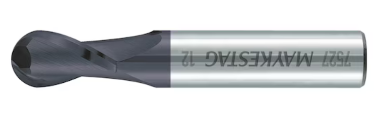 Ø 1 mm VHM-Radiusfräser, kurz, Zweischneider (7527)