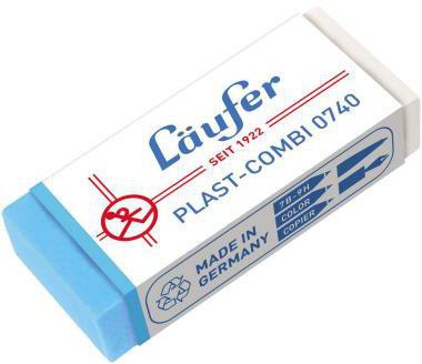 LÄUFER Radierer Läufer Plast-Combi Bleistifte Buntstifte Kopierstifte Kugelschreiber Faserschreiber Tinte Tusche 2 x 0,9