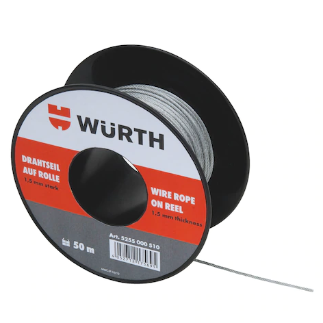 1,5 mm Drahtseil vz. 0,35 KN im Zuschnitt