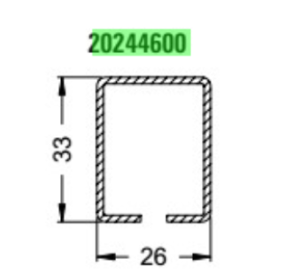 20244600 Verstärkungsprofil 26/33/1,5 I RG125
