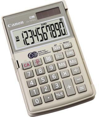 CANON Taschenrechner Canon LS-10TEG 1 x 10-stellig grau Solar-Energie Batterie