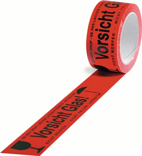 Warnklebeband PP Vorsicht Glas L.66 m,B.