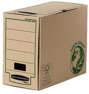 BANKERS BOX Archivschachtel Bankers Box® Earth Series 15,3 x 25,4 x 31,9 cm (B x H x T) DIN A4 mit Archivdruck Karton 100 % recycelt braun