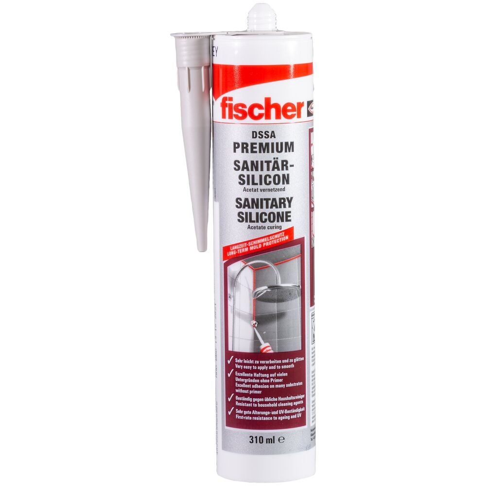 Sanitärsilicon DSSA transparent 310 ml von fischer