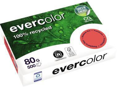 CLAIREFONTAINE Kopierpapier Clairefontaine evercolor DIN A4 80g/m² 100 % Altpapier himbeerrot 500 Bl./Pack.