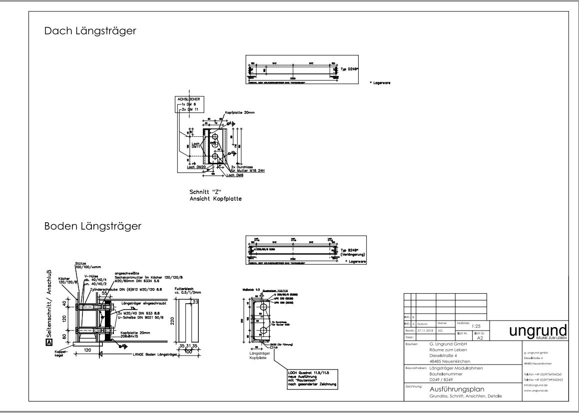 Längsträger Dach in diversen Längen