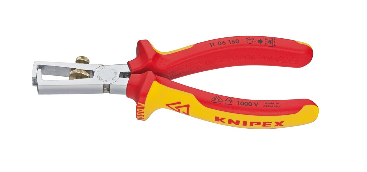160 mm  Abisolierzange mit 2K-Griffhüllen VDE-isoliert von Knipex