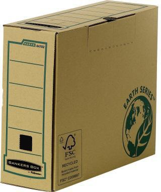 BANKERS BOX Archivschachtel Bankers Box® Earth Series 10,3 x 25,4 x 31,9 cm (B x H x T) DIN A4 mit Archivdruck Karton 100 % recycelt braun