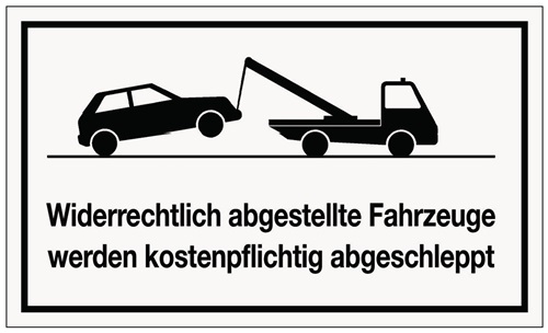 Hinweiszeichen Widerrechtliches Parken L