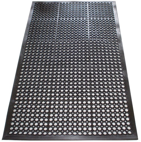 Fußmatte offene Ringe schwarz Gum.L1500x