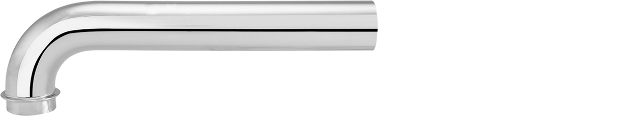 Ablaufrohr 1 1/4" gebogen 90° mit Bördelrand 220mm