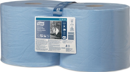 Putztuch TORK 130081 L.ca.119 mxB.ca.235mm blau 3-lagig, bedruckt 2x1 Rolle TORK  (VE=2)