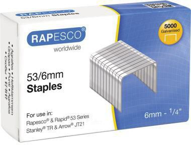 RAPESCO Heftklammer RAPESCO 53/6 Rapesco® 53 Series Rapid® 53 Series Stanley® TR Arrow® JT21 Stahl 5.000 St./Pack.