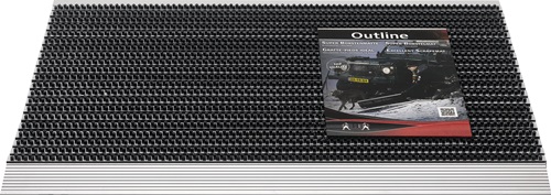 Fußmatte Alu-Anlaufkante schwarz/silber