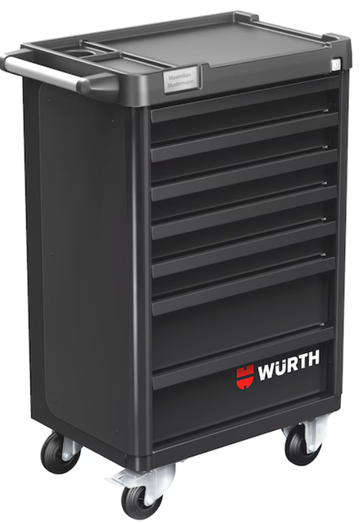 Würth System-Werkstattwagen BASIC 8.4 "Verkehrsschwarz" I 7 Schubladen