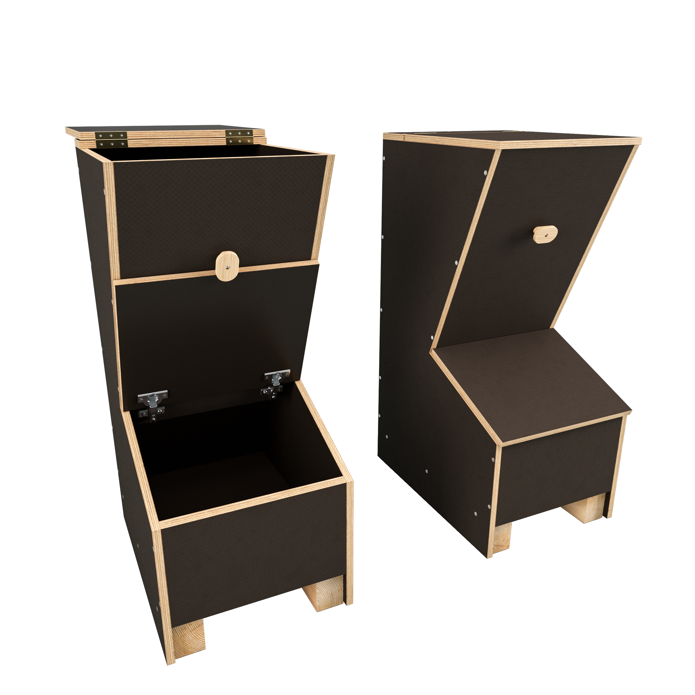 Premium Holz-Futterkiste – Praktische und sichere Lagerung für Futtermittel | Braun