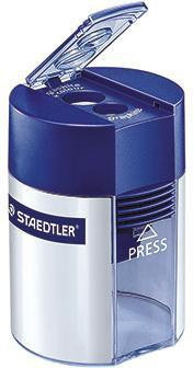 STAEDTLER Doppelspitzdose STAEDTLER® 8,2 und 10,2mm rund Material des Spitzers: Metall Material des Behälters: Kunststoff