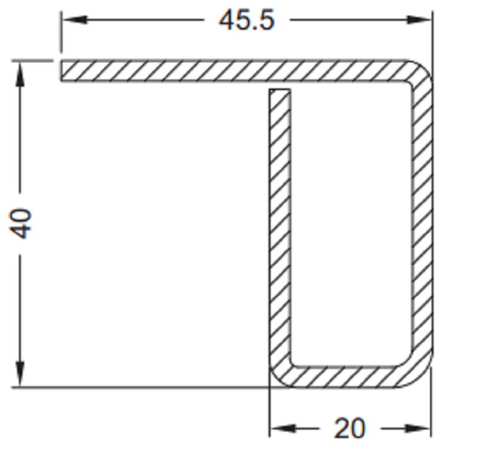 202639 Stahlrohr 45/40/2.5 vz. (VE 6m)