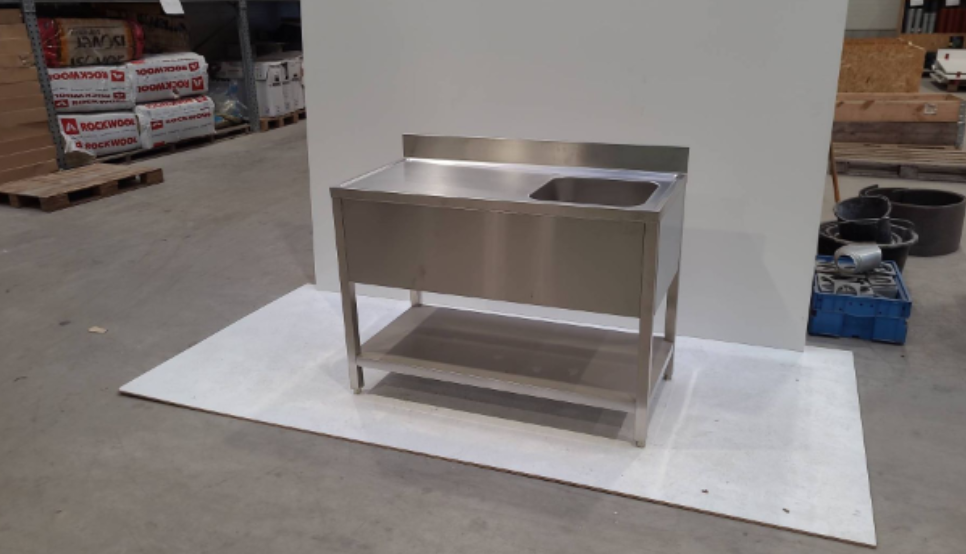 Spültisch Edelstahl B100 H84 T60 Spüle Rechts I TH1636