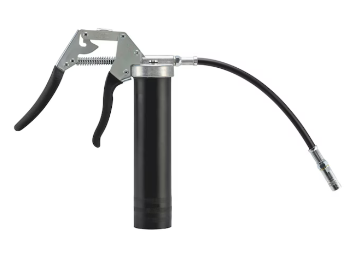 Einhandfettpresse für Lube-Shuttle-Kartusche mit variabler Druckeinstellung direkt am Handgriff