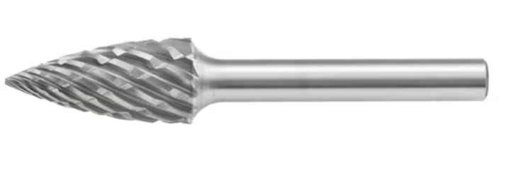 10x20 mm Hartmetall Frässtift Zahnung STEEL (Spitzbogenform)