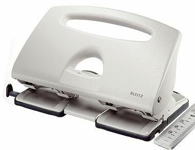 LEITZ Doppellocher Leitz 8 x 8 x 8cm 40 Bl. (80 g/m²) mit Anschlagschiene grau