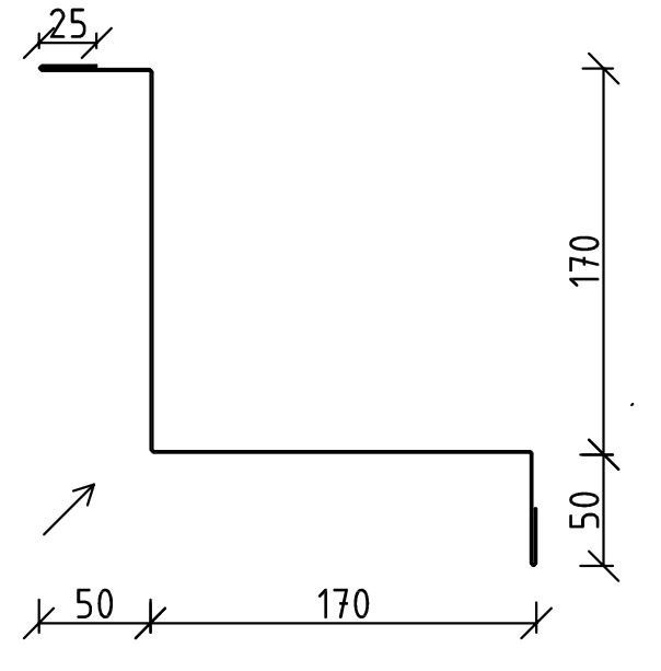 Abdeckblech "Ecke" | Länge: 302 cm