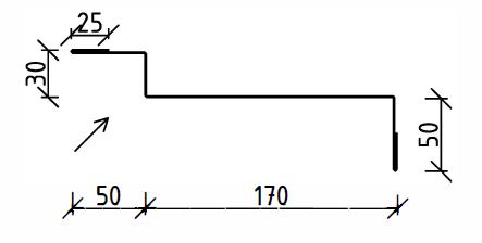Verbindungsblech Containerstoß Innenecke Klein L= 302 cm | Weiß